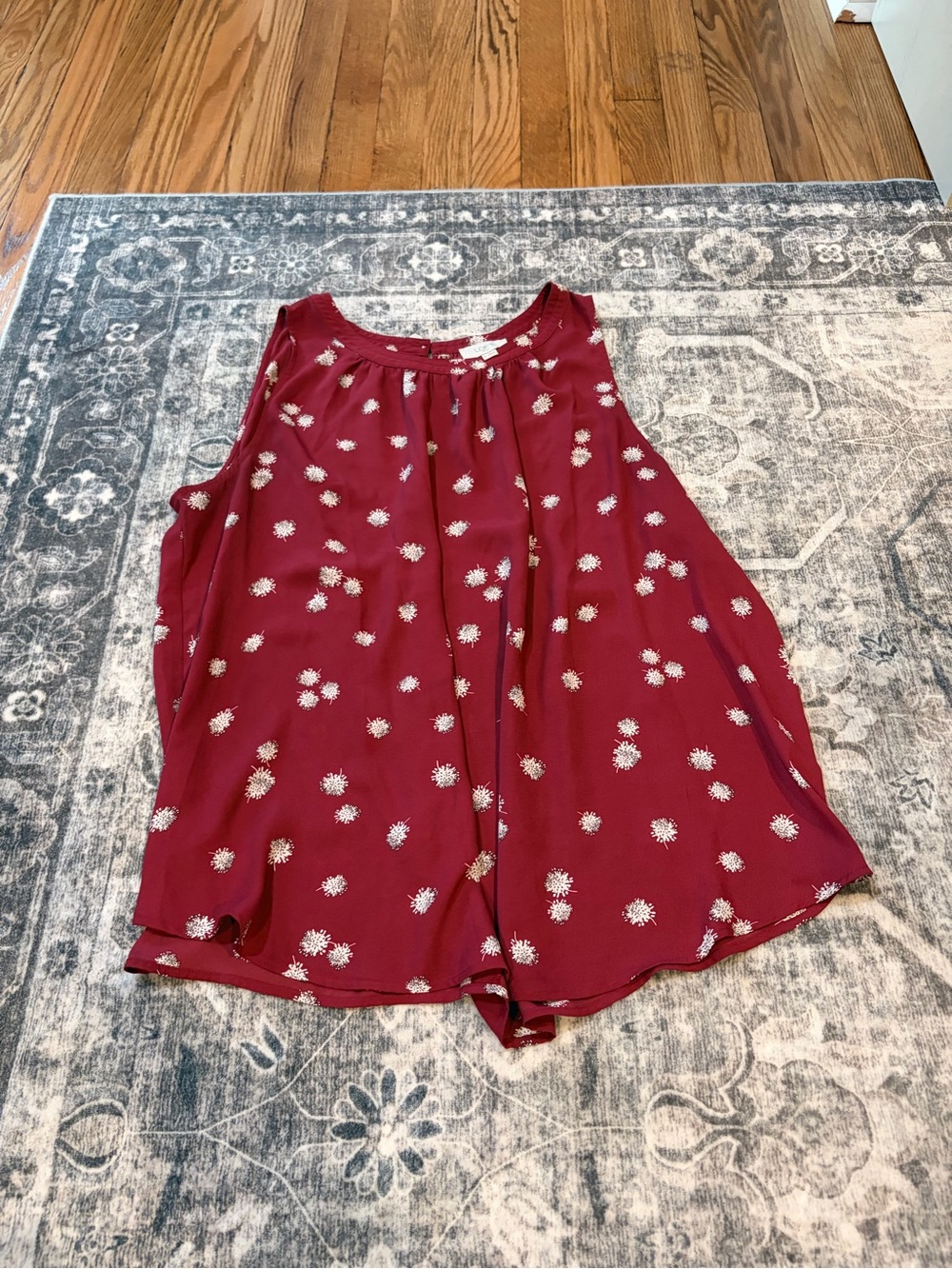 LOFT Burgundy Floral Sleeveless top